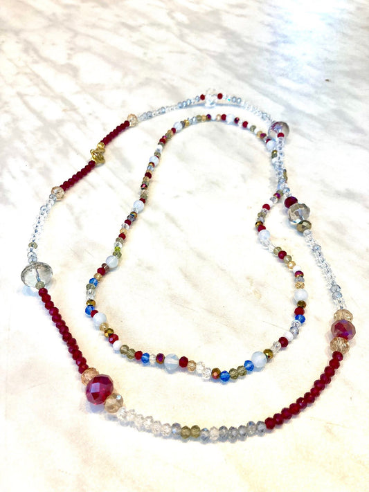 32. Conjunto collares rope y ópera en cristal