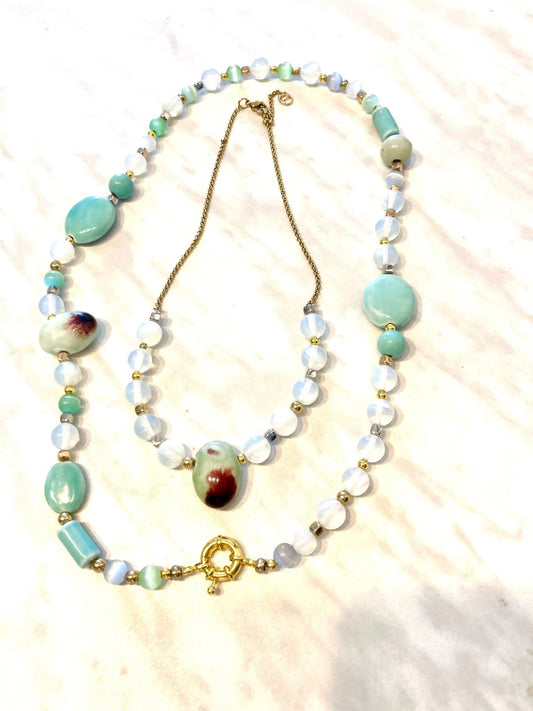 27. Conjunto collares Rope y Ópera en piedra y cristal