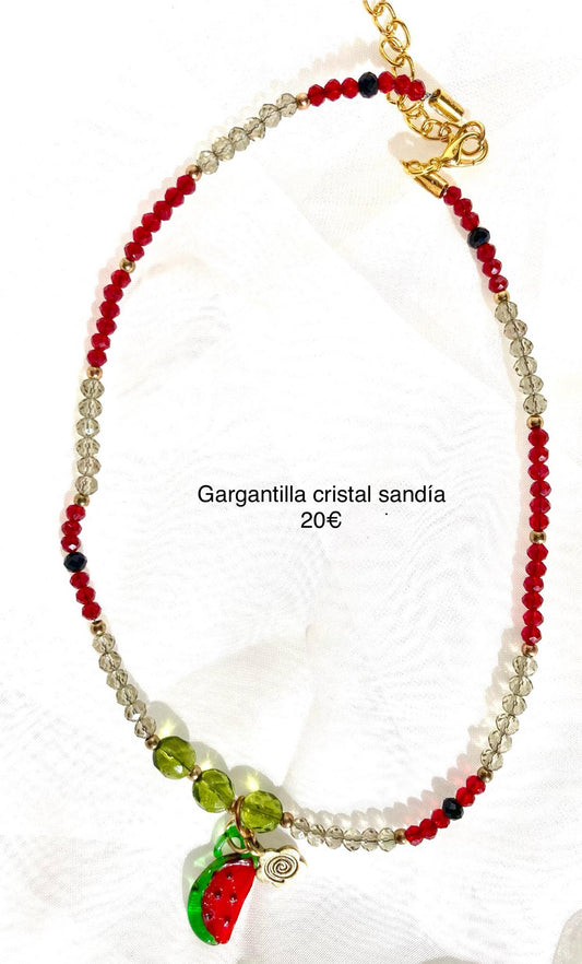 15. Collar Matiné cristal colgante sandía
